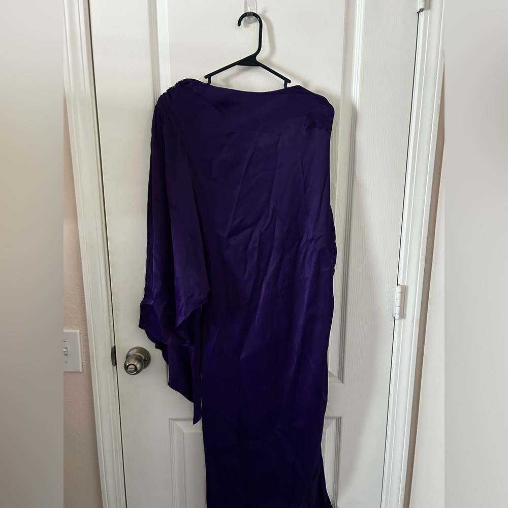 L’Academie purple cocktail Midi dress.